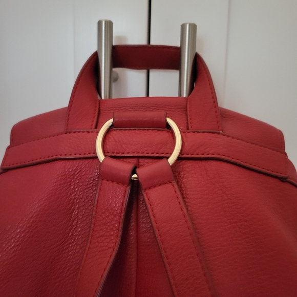 Coach Red Pebble Leather backpack - Picture 5 of 10